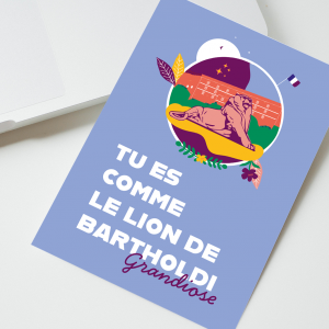 Carte postale – Lion de Bartholdi